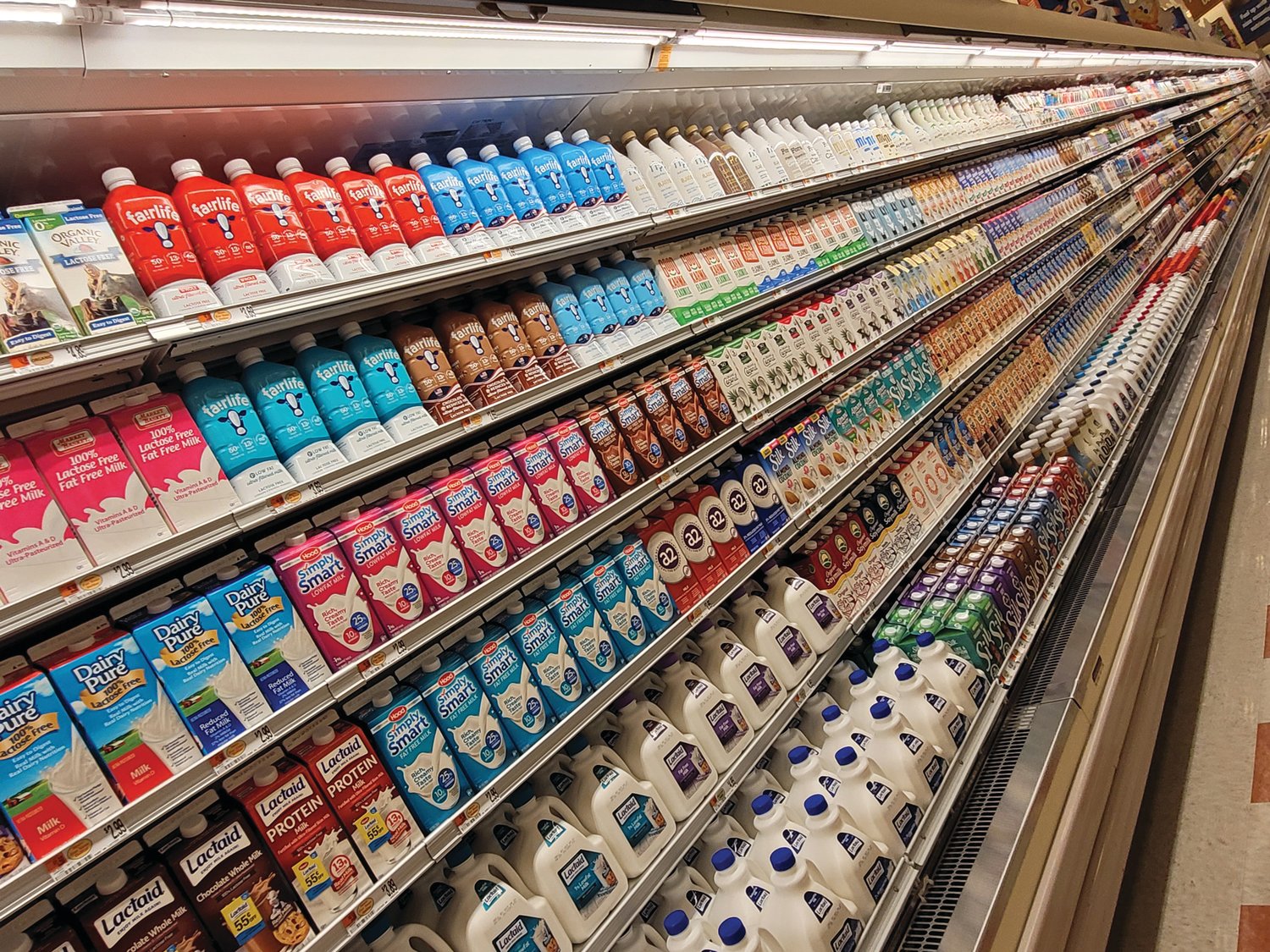 Every shelf is full to the edge with groceries. Who'll be the store's first official customer?